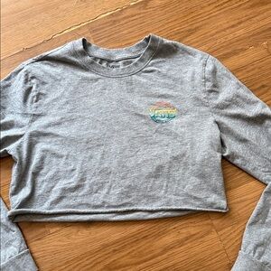 Vans Heather Gray Cropped Long Sleeve Tee